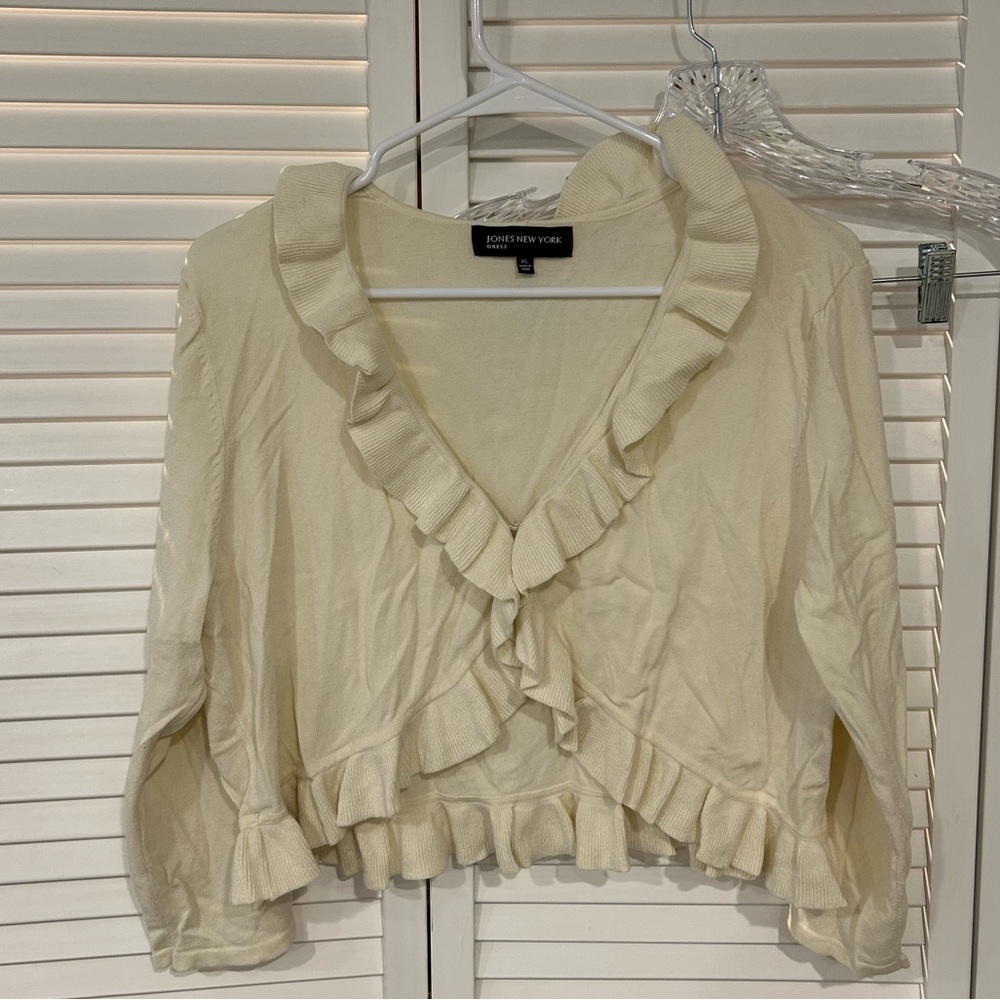 Cream Ruffle Cardigan